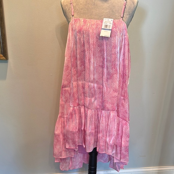 Michael Kors Pink Tiered Sundress with silver chain straps NWT XL - Picture 4 of 16